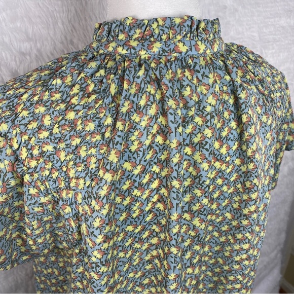 Baukjen Blouse US 8 UK 12 Evelyn Seed Print Short Sleeve Shirt Top - Picture 6 of 10